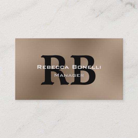 Carte de visite Browny Black White Monogram Manage (Devant)