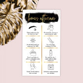 Carte De Visite Brows Aftercare Guide Parties scintillant noir & o