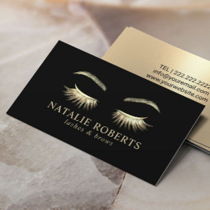 Carte De Visite Brows Brows Artiste de maquillage Glam Gold Beauty