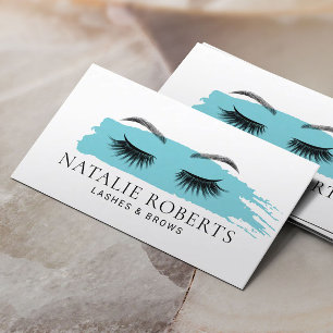 Carte De Visite Brows Brows Artiste de maquillage Turquoise Brushs