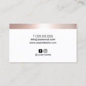 Carte De Visite Brows Brows Maquilleur Rose à la fine pointe de l' (Dos)