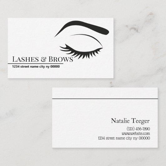 Carte De Visite Brows et cils à microlames, Extensions Eyelash (Devant / Derrière)