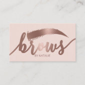 Carte De Visite Brows Eyebrow Salon Microblading Blush Pink (Devant)