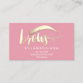 Carte De Visite Brows Gold Logo Microblading Rose Busine (Devant)