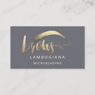 Carte De Visite Brows Golden Logo Microblading Médias sociaux Smo
