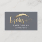 Carte De Visite Brows Golden Logo Microblading Médias sociaux Smok (Devant)