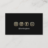 Carte De Visite Brows Golden Logo Microbling Social Media Black (Dos)