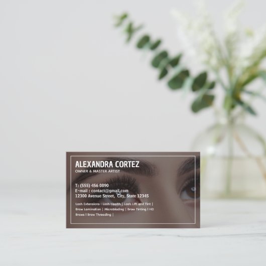 Carte De Visite Brows & Lashes Bilingue Espagnol (Debout devant)