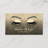 Carte De Visite Brows Maquillage Artiste Parties scintillant noir  (Devant)