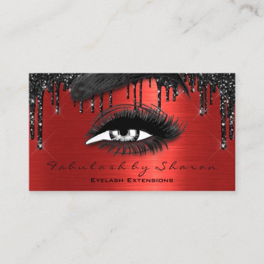 Carte De Visite Brows maquillage Eyelashes Extension Red Black Dri (Devant)