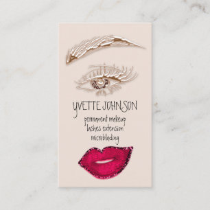 Carte De Visite Brows maquillage QRCode Logo Lip rouge Lèvres maig