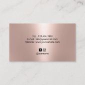 Carte De Visite Brows Maquillage Rose Gold Floral Salon (Dos)