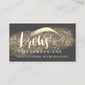 Carte De Visite Brows Professional Gold Grey Logo Microblade Busin (Devant)
