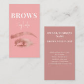 Carte De Visite Brows Typographie Eyebrow Salon Photo Luxe (Devant / Derrière)