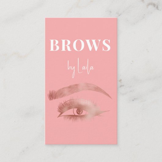 Carte De Visite Brows Typographie Eyebrow Salon Photo Luxe (Devant)
