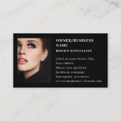 Carte De Visite Brows Typographie Eyebrow Salon Photo Luxe (Dos)