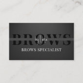 Carte De Visite Brows Typographie Eyebrow Salon Photo Luxe (Devant)
