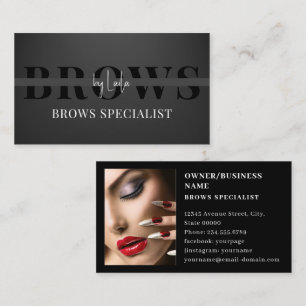 Carte De Visite Brows Typographie Eyebrow Salon Photo Luxe
