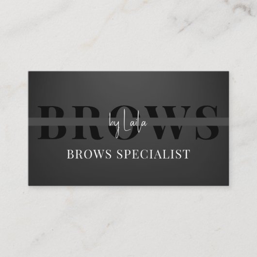 Carte De Visite Brows Typographie Eyebrow Salon Photo Luxe (Devant)