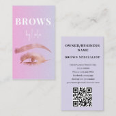 Carte De Visite Brows Typographie Eyebrow Salon Photo Luxe (Devant / Derrière)