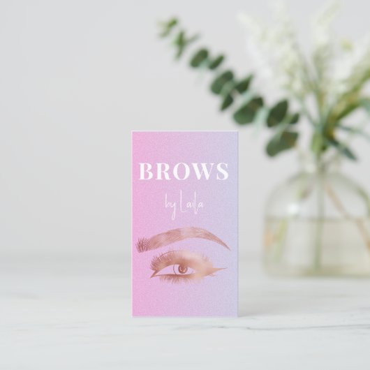 Carte De Visite Brows Typographie Eyebrow Salon Photo Luxe (Debout devant)