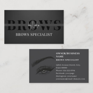 Carte De Visite Brows Typographie Eyebrow Salon Photo Luxe