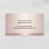 Carte De Visite Broyage et broyage Microblading Bleu Rose Gold Bor (Dos)