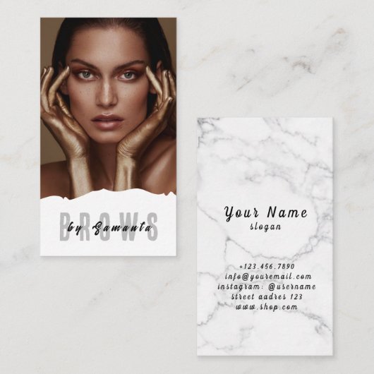 Carte De Visite Broyage PMU Microblading Henna Salon Busin (Devant / Derrière)