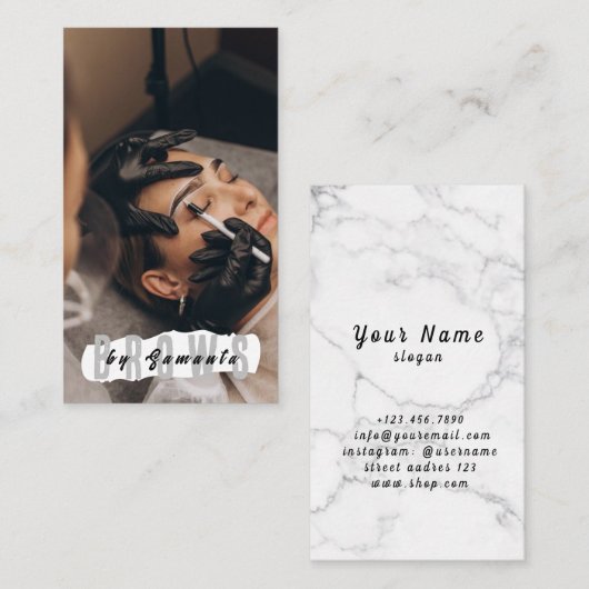 Carte De Visite Broyage PMU Microblading Henna Salon Busin (Devant / Derrière)