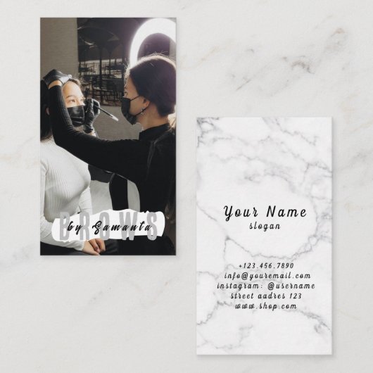 Carte De Visite Broyage PMU Microblading Henna Salon Busin (Devant / Derrière)