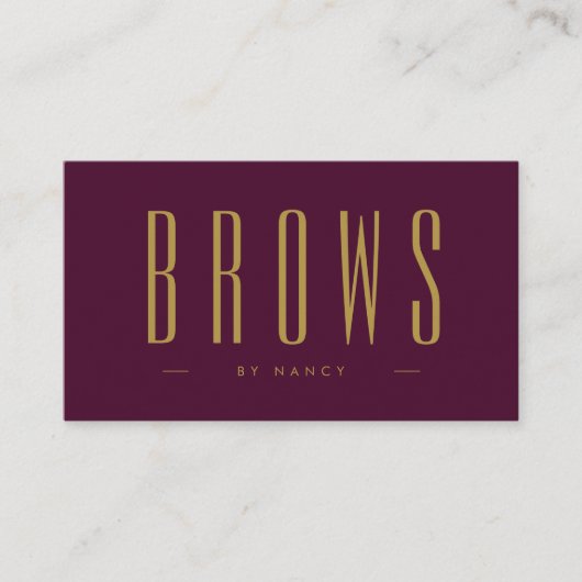 Carte De Visite Broyages Bourgogne Et Or Microblading Simple (Devant)
