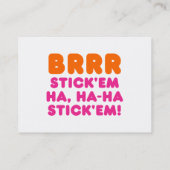CARTE DE VISITE BRRR STICK 'EM HA, HA-HA STICK 'EM ! (Dos)