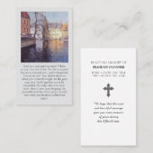 Carte De Visite Bruges Canal Blues Oranges Purples Memorial Prayer (Devant / Derrière)