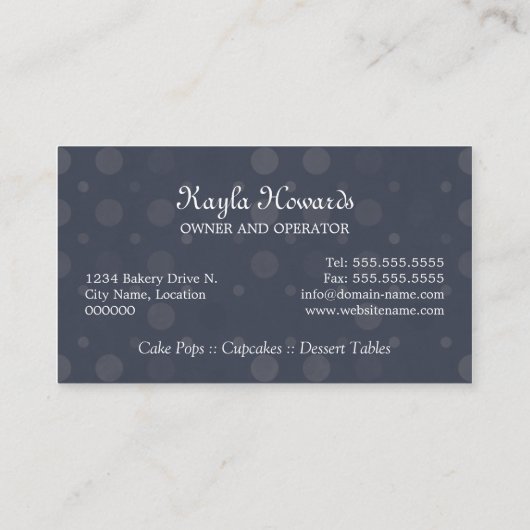 Carte De Visite Bruits de gâteau (Dos)