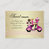 Carte De Visite Bruits de gâteau de chocolat de rose de fille de (Dos)