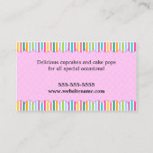 Carte De Visite Bruits FAITS SUR COMMANDE de gâteau (Dos)