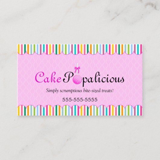 Carte De Visite Bruits FAITS SUR COMMANDE de gâteau (Devant)