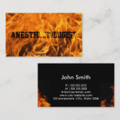 Carte de visite brûlant d'anesthésiste du feu (Devant / Derrière)