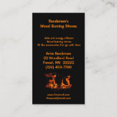 Carte de visite brûlant en bois de fourneaux (Dos)