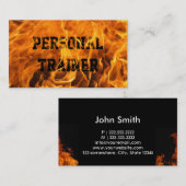 Carte de visite brûlant frais d'entraîneur du feu (Devant / Derrière)