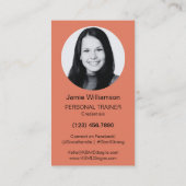 Carte De Visite Brûlé Orange Blanc Commencer Forte Entraîneur Pers (Dos)