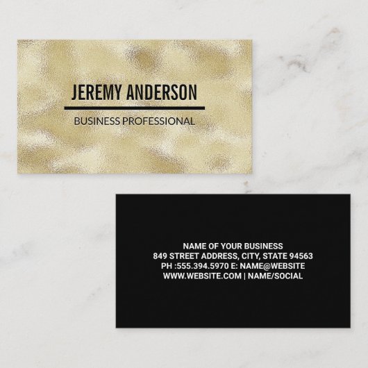 Carte De Visite Brûleur métal doré (Devant / Derrière)