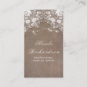 Carte De Visite Brûlons et dentelle et lampes à cordes rustique Él (Devant)