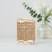 Carte De Visite Brûlure de dentelle rustique Bijoux faits main (Debout devant)