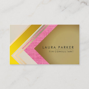 Carte De Visite Brûlure rose élégante Géométrique Moderne Rétro Or