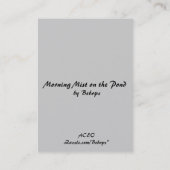 Carte De Visite Brume de matin sur l'ATC d'étang (Dos)