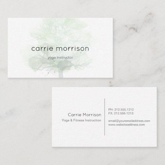 carte de visite brumeux d'arbre (Devant / Derrière)