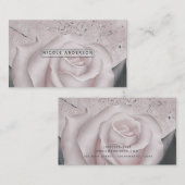 Carte De Visite Brun blanc Rose Glam Marbre moderne Shabby Chic (Devant / Derrière)