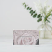 Carte De Visite Brun blanc Rose Glam Marbre moderne Shabby Chic (Debout devant)