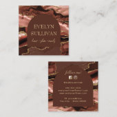 Carte de visite brun brun de sienne brûlé et arche (Devant / Derrière)